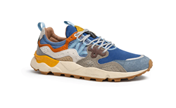 YAMANO 3 MAN Sneakers in suede nylon azure sage